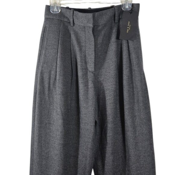 Rag & Bone 4 Women's Trouser Takisada-Osaka Wool Gray NWT - Picture 2 of 9